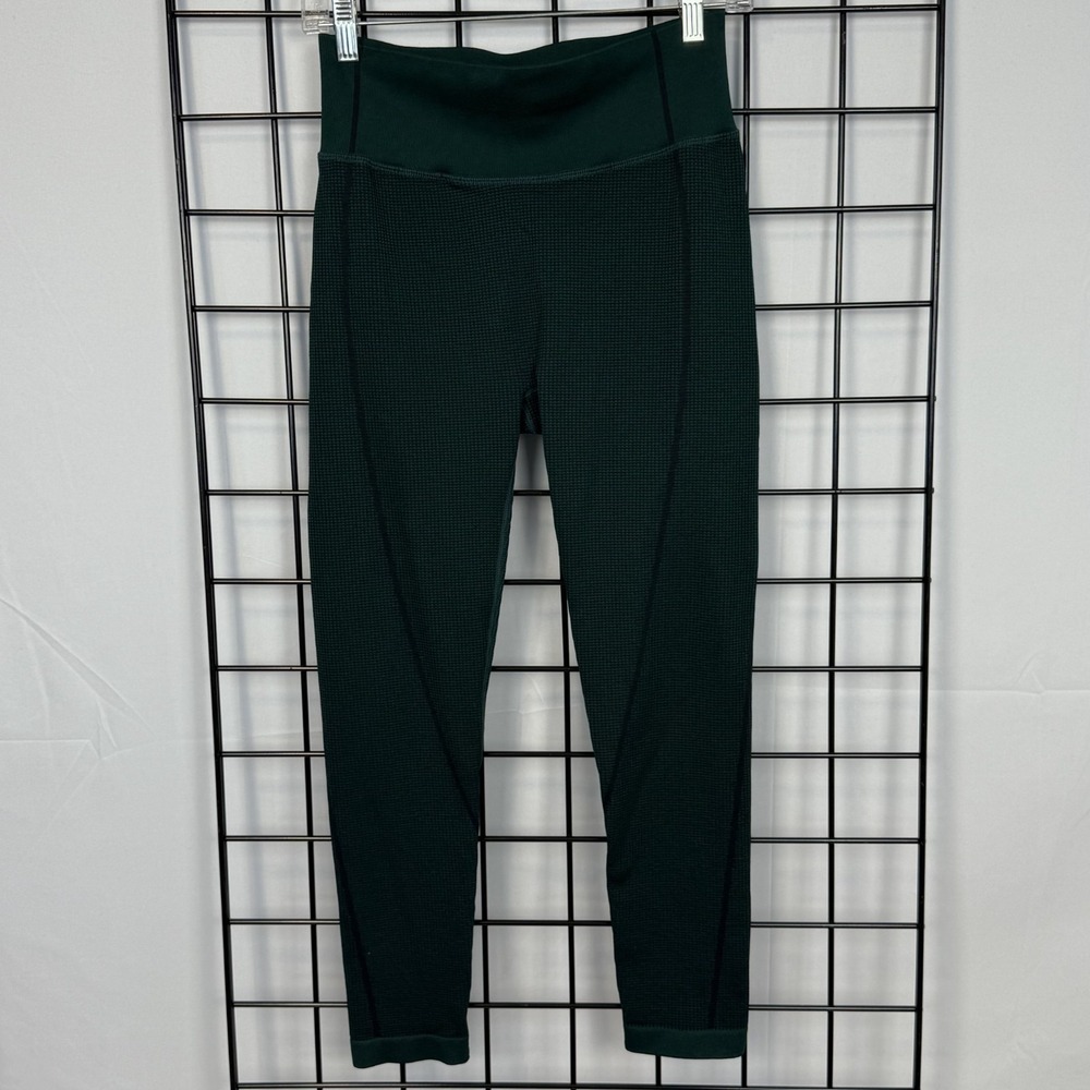 Offline by Aerie Seamless 7/8 Leggings Womens L Large Green Athleisure Ribbed